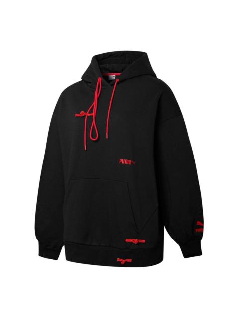 (WMNS) PUMA Logo CNY Sportswear Hoodie 'Black' 536179-01