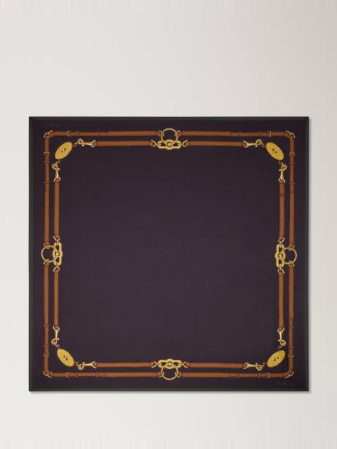 Square Scarf - Belted Boarder
Deep Aubergine Silk Twill