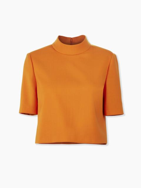 Short-Sleeve Mock Neck Top