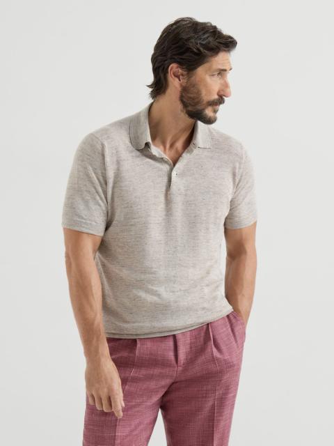 Linen and cotton knit polo