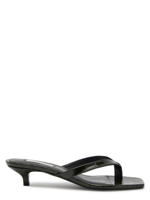 Toteme 40 Crocodile-embossed Leather Sandals