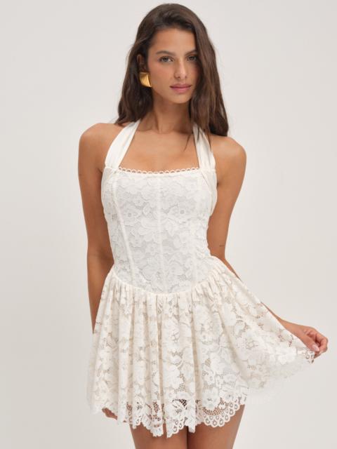 Lakeside Lace Halter Mini Dress