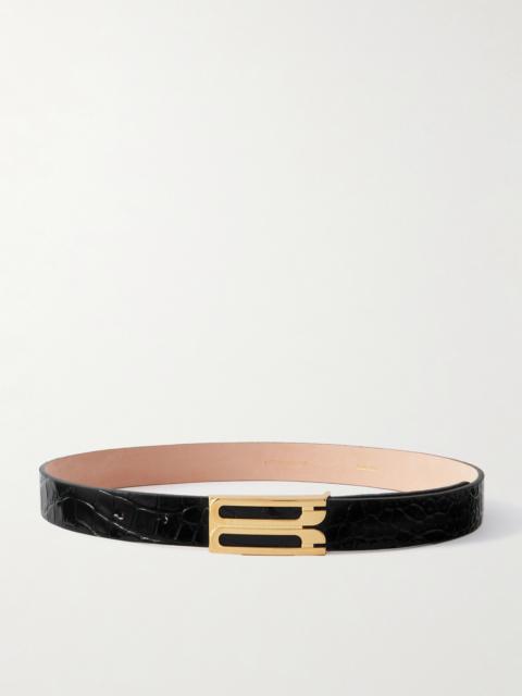 Frame Croc-effect Leather Belt