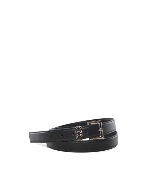 logo buckle leather belt