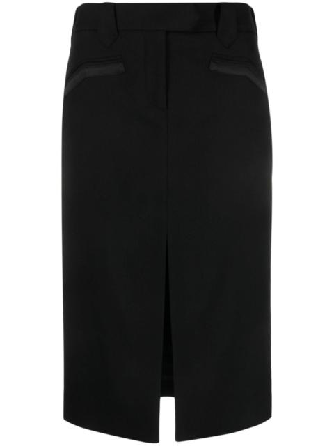 front-slit midi skirt