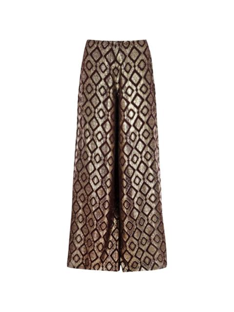 Maxine diamond-pattern palazzo pants