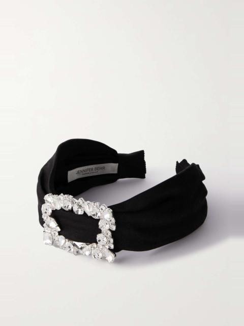 Elisa crystal-embellished silk headband