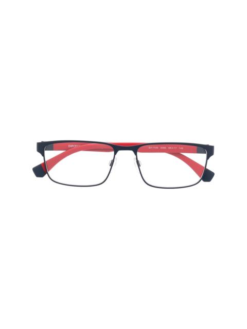 two-tone embossed logo glasses