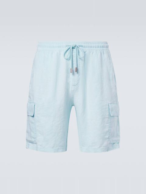Linen cargo shorts