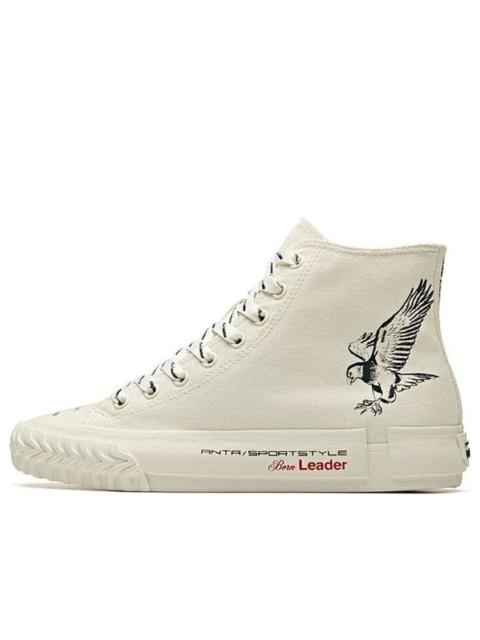 (WMNS) ANTA x Robert Geller Life Series Sneakers Canvas High 'Eagle White Black' 12948680-12