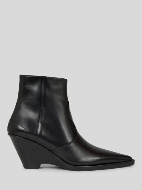 LEATHER ANKLE BOOTS WITH WEDGE HEEL