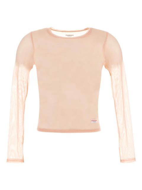 Micro solid mesh sleeve t-shirt