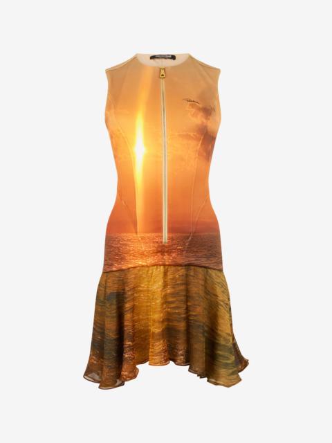 Sunset Print Short Dress
