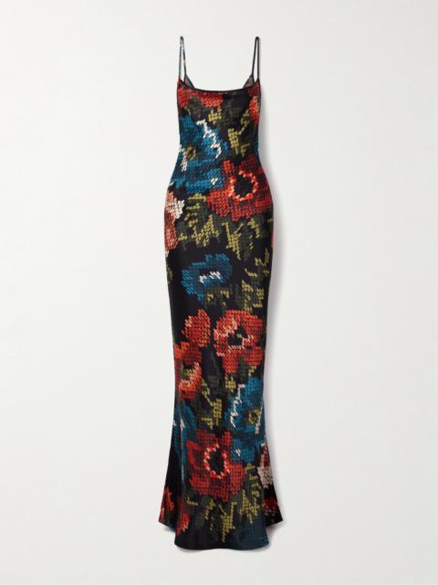 Willow Floral-print Silk-satin Maxi Dress