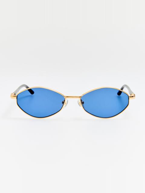 Sirocco Sunglasses in Light Gold and Navy
