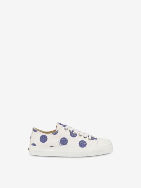 SNEAKERS IN BLUE POLKA DOTS CANVAS