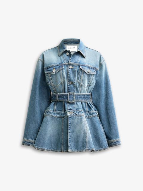 DENIM PEPLUM JACKET