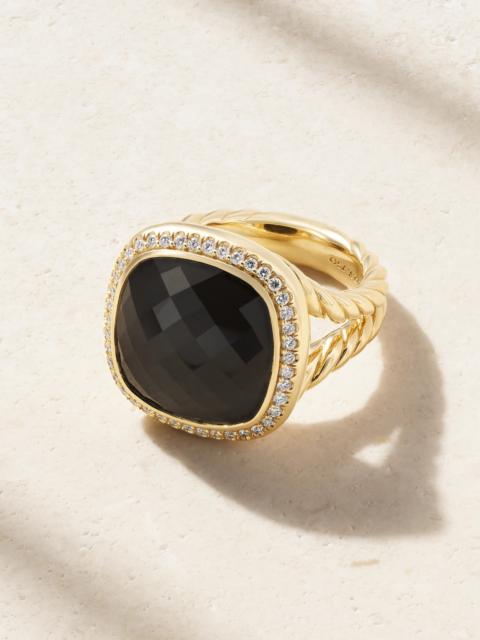 Albion 18- Karat Gold, Onyx And Diamond Ring