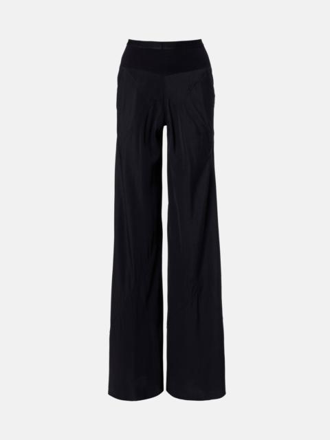Satin wide-leg pants