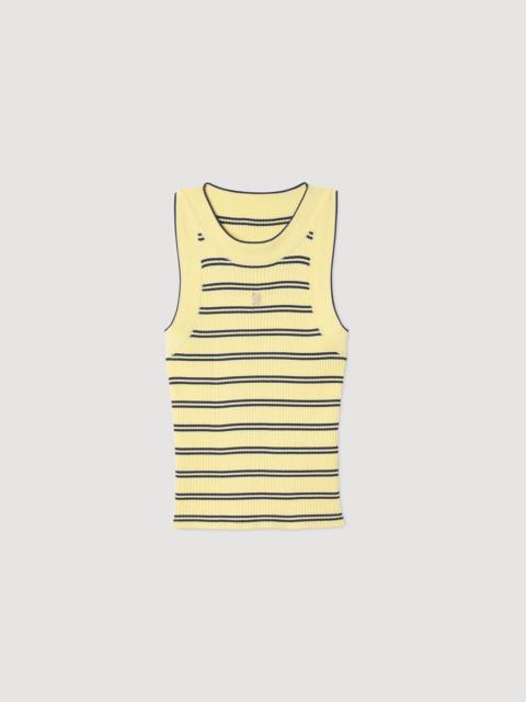 STRIPED KNIT VEST TOP