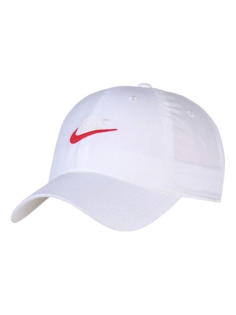 Nike Sportswear Heritage86 Futura Washed Cap 'White Red' 913011-121