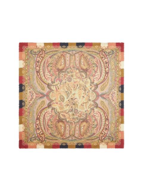 paisley-print frayed-edge scarf