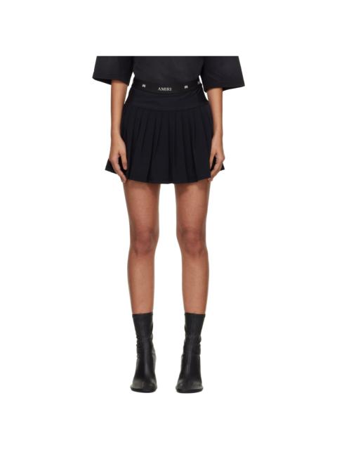 Black MA Quad Pleated Miniskirt