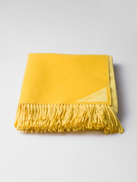 Light jacquard wool and cashmere plaid