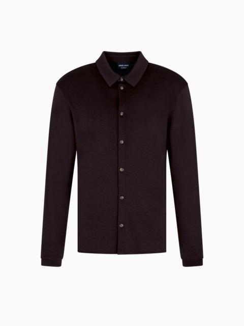 PURE CASHMERE INTERLOCK SHIRT