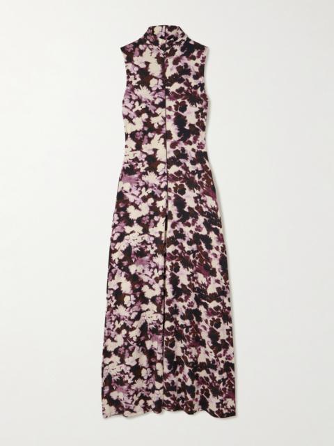 Valentina Printed Stretch-jersey Turtleneck Maxi Dress