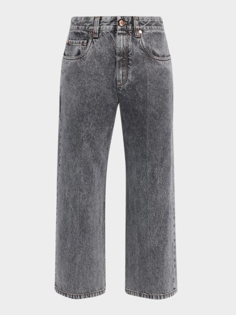 Contemporary Square Straight-Leg Capri Jeans