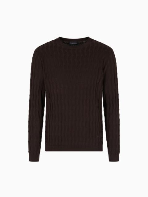 ASV LYOCELL-BLEND JUMPER IN AN EMBOSSED, PATTERNED STITCH