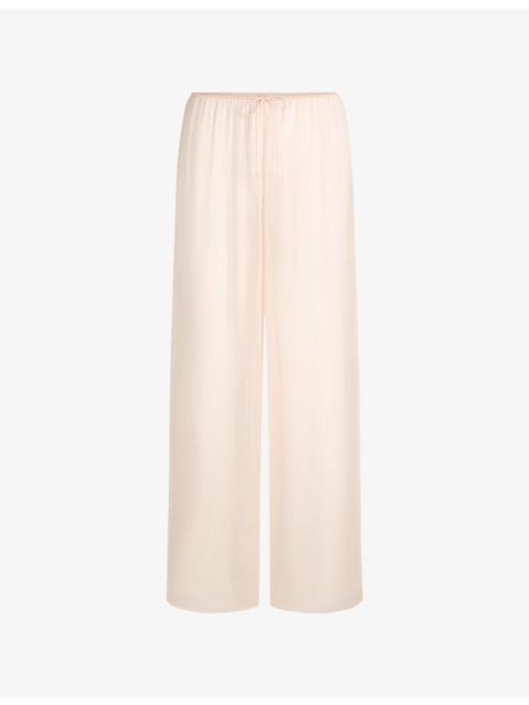 Romance Wide-Leg Silk Trousers
