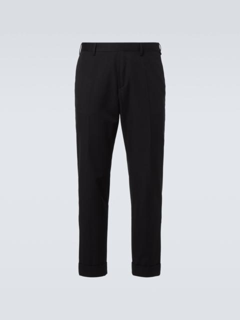 Cotton and wool straight pants
