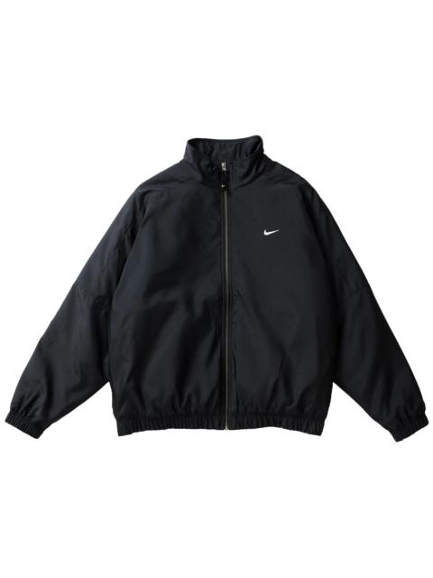Nike Solo Swoosh Satin Bomber Jacket Black/Doll/White