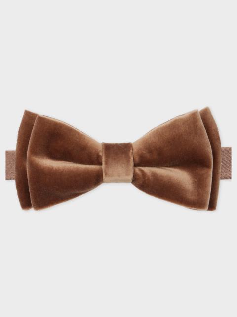 Light Brown Velvet Bow Tie