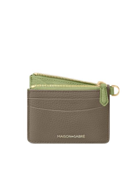 zipped card leather card holder