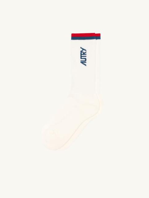 JACQUARD STRIPED SOCKS WITH LOGO UNISEX