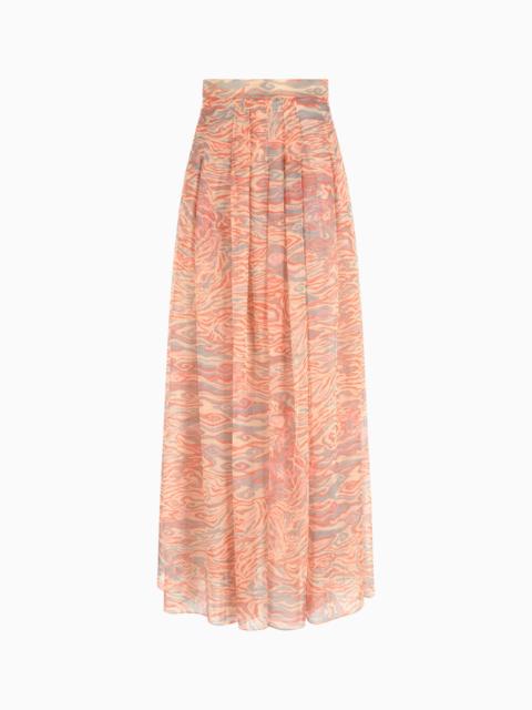 LONG SKIRT IN PRINTED SILK