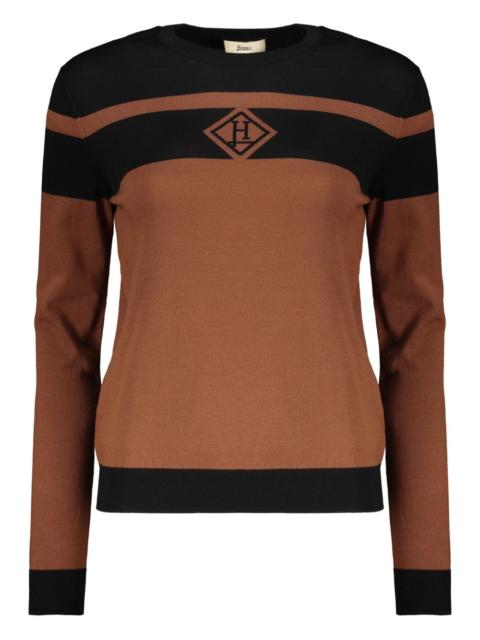 striped logo-embroidered sweater