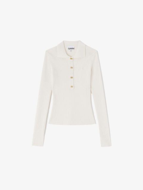 FINE SEQUIN KNITTED POLO