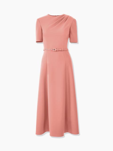 Draped Midi Dress with Belt