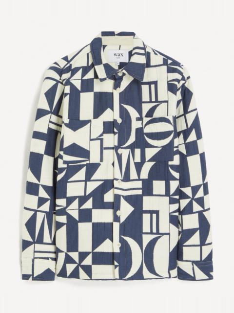 Otto Blue-Ecru Quilted Jacquard Overshirt