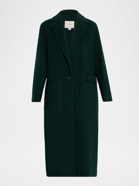 Cashmere-Wool Single-Breasted Coat