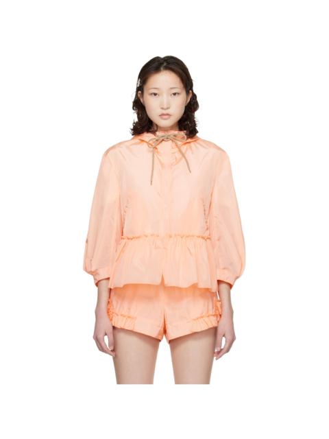 Orange Ruffle Frill Peplum Jacket