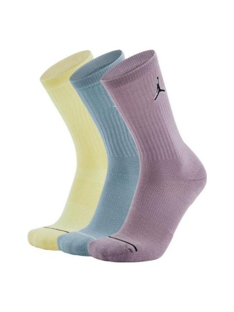 Air Jordan Everyday Max Crew Basketball Socks 'Lilac Blue Yellow' SX5545-917