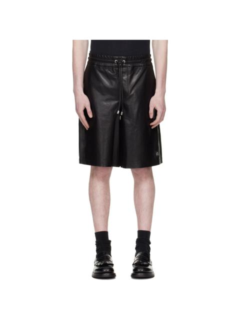 Black MA Oversized Leather Shorts