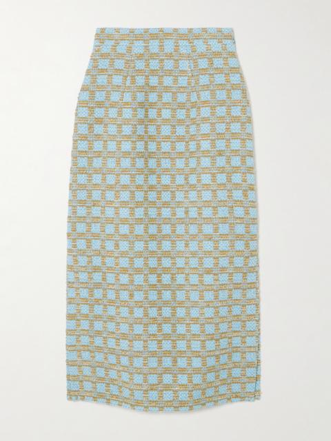 Ariceli Checked Bouclé Midi Skirt