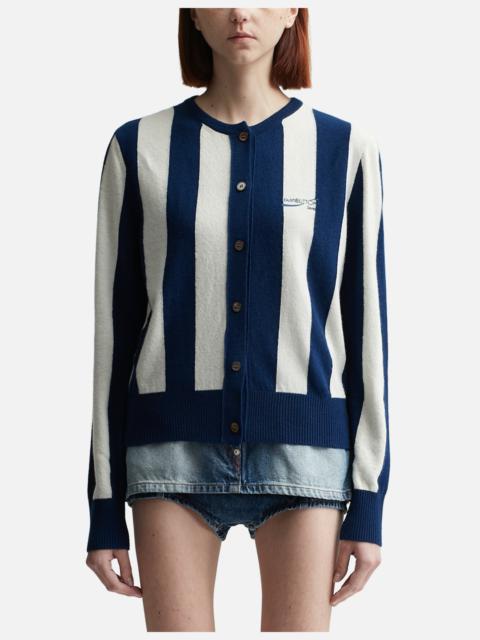 STRIPE BASIC LOGO CARDIGAN