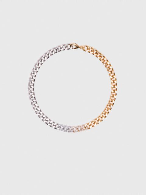 Two-tone rhinestone link necklace